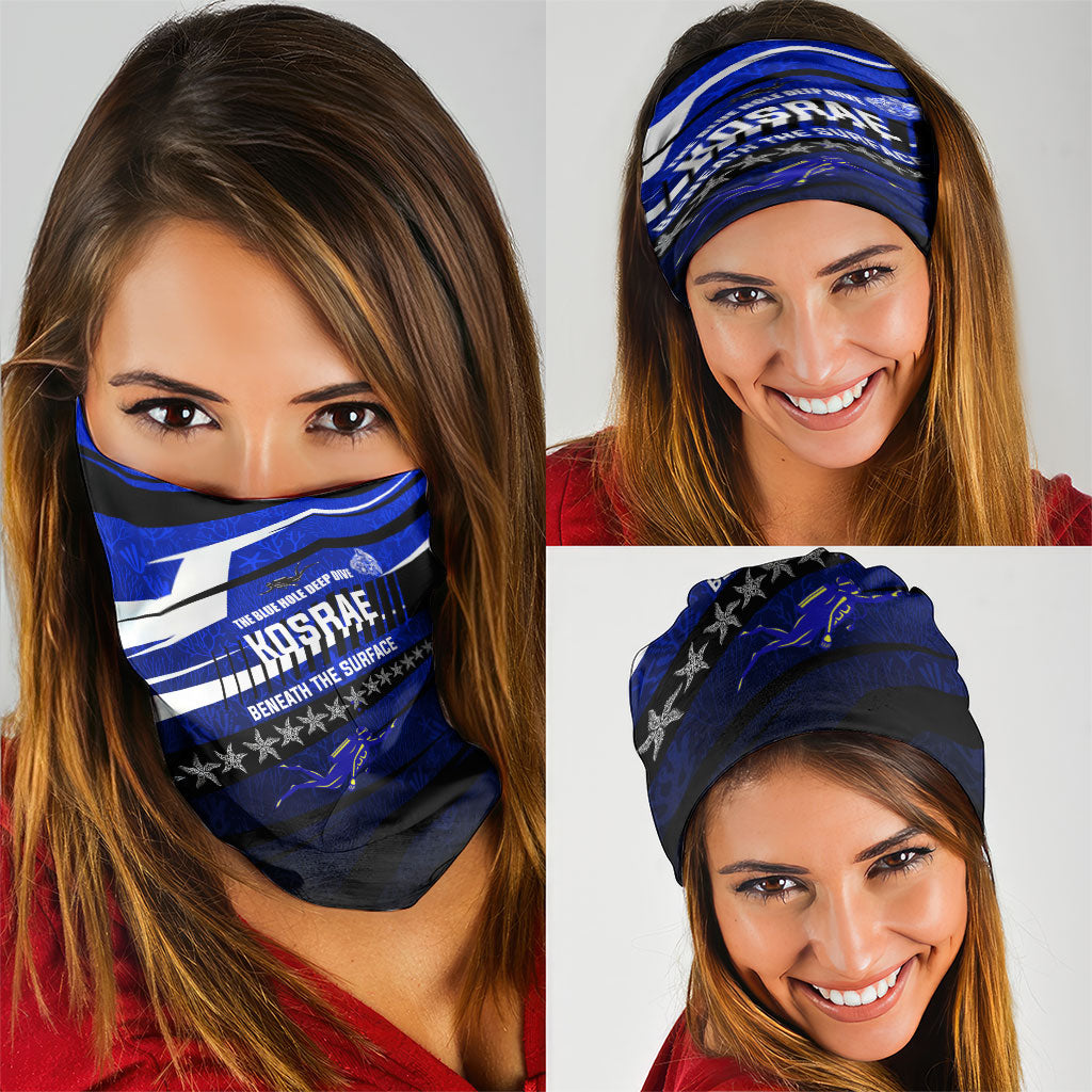Kosrae Deep Sea Scuba Diving Neck Gaiter Blue Hole Beneath The Surface Coral Reef Graphic Art