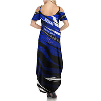 Kosrae Deep Sea Scuba Diving Summer Maxi Dress Blue Hole Beneath The Surface Coral Reef Graphic Art