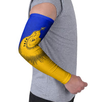 Kosrae Fafa Culinary Heritage Arm Sleeves Kosraean Gold Taro Tradition Illustration With Coconut Leaves