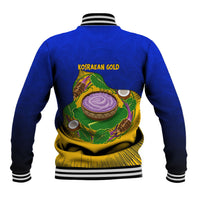 Kosrae Fafa Culinary Heritage Baseball Jacket Kosraean Gold Taro Tradition Illustration With Coconut Leaves