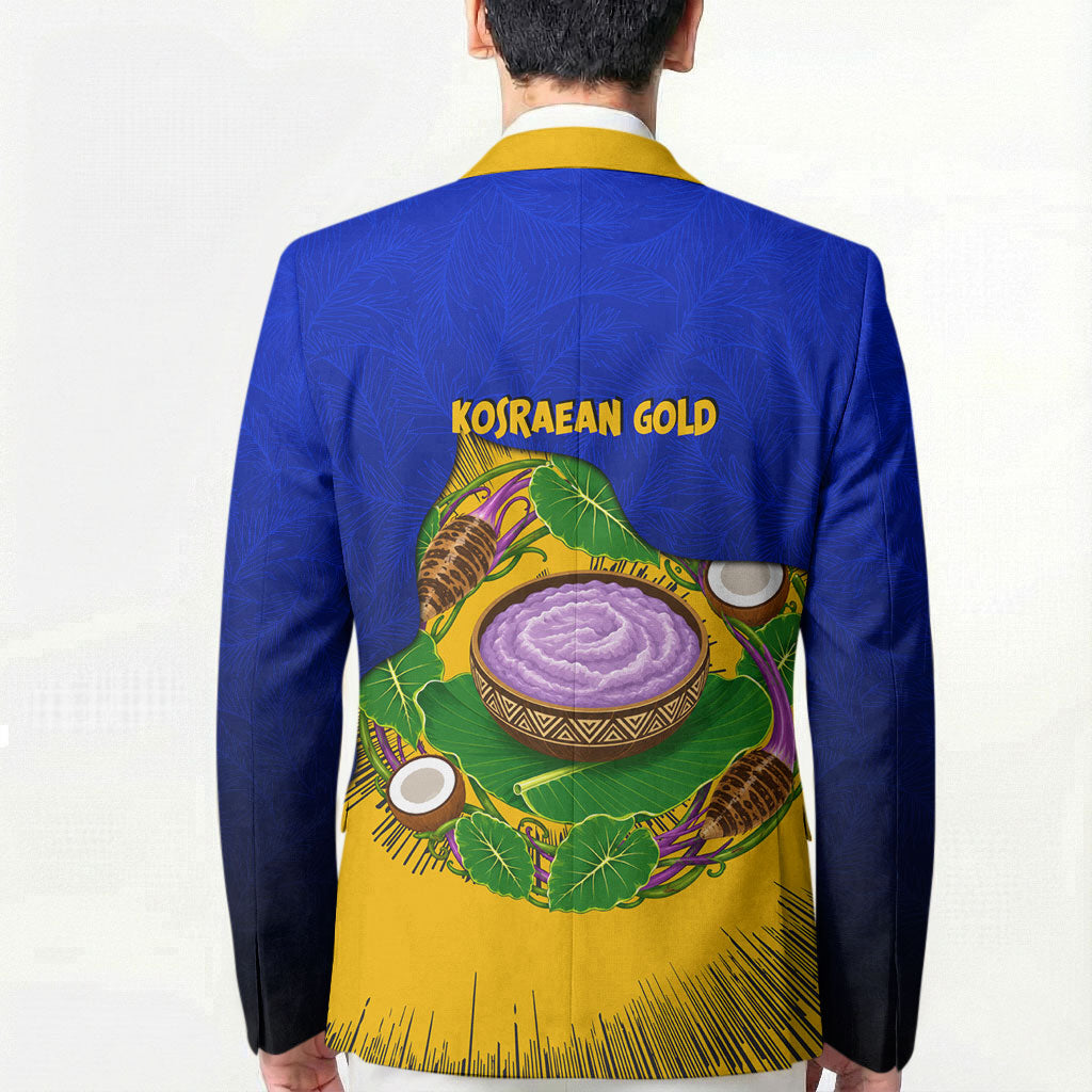 Kosrae Fafa Culinary Heritage Blazer Kosraean Gold Taro Tradition Illustration With Coconut Leaves