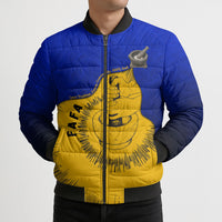 Kosrae Fafa Culinary Heritage Bomber Puffer Jacket Kosraean Gold Taro Tradition Illustration With Coconut Leaves