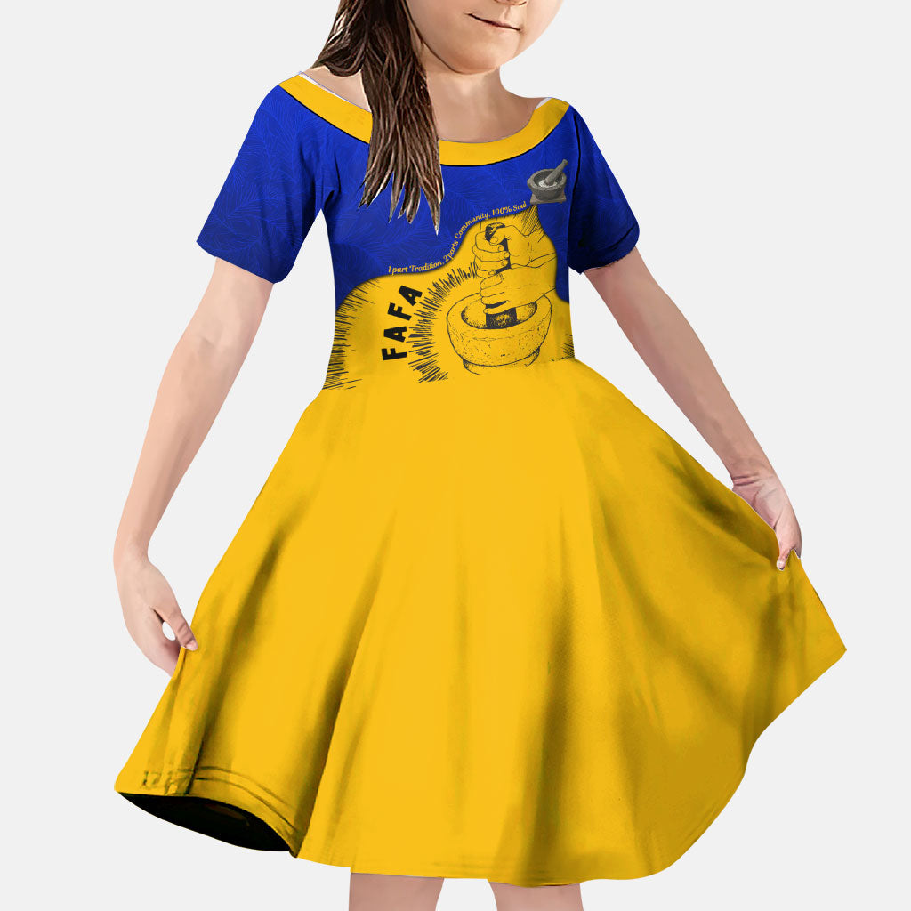 Kosrae Fafa Culinary Heritage Family Matching Long Sleeve Bodycon Dress and Hawaiian Shirt Kosraean Gold Taro Tradition Illustration With Coconut Leaves