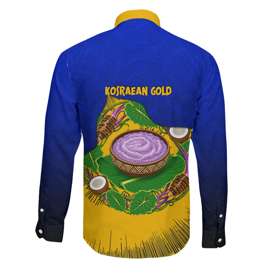 Kosrae Fafa Culinary Heritage Family Matching Mermaid Dress and Hawaiian Shirt Kosraean Gold Taro Tradition Illustration With Coconut Leaves