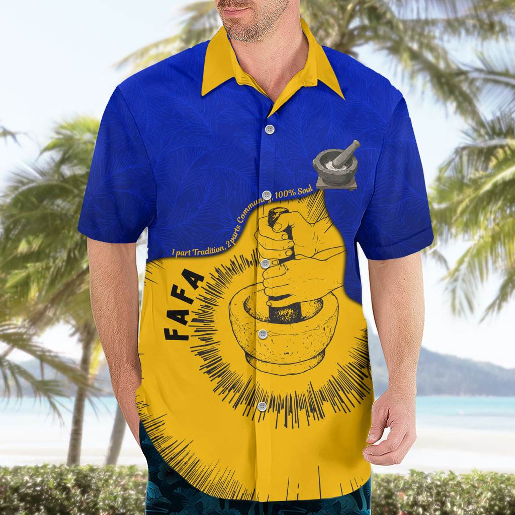 Kosrae Fafa Culinary Heritage Hawaiian Shirt Kosraean Gold Taro Tradition Illustration With Coconut Leaves