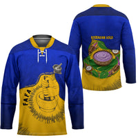 Kosrae Fafa Culinary Heritage Hockey Jersey Kosraean Gold Taro Tradition Illustration With Coconut Leaves