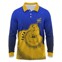 Kosrae Fafa Culinary Heritage Long Sleeve Polo Shirt Kosraean Gold Taro Tradition Illustration With Coconut Leaves