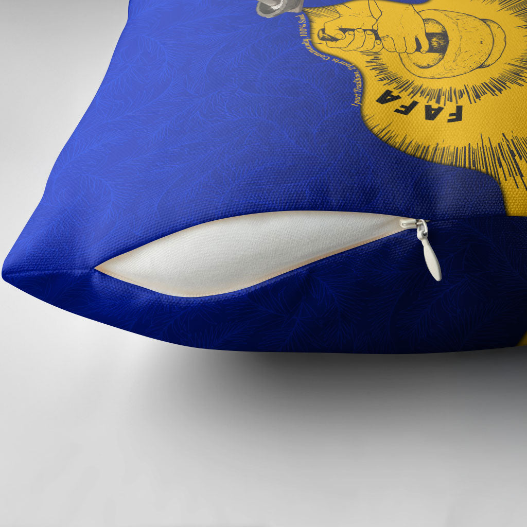 Kosrae Fafa Culinary Heritage Pillow Cover Kosraean Gold Taro Tradition Illustration With Coconut Leaves