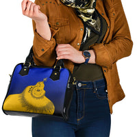 Kosrae Fafa Culinary Heritage Shoulder Handbag Kosraean Gold Taro Tradition Illustration With Coconut Leaves