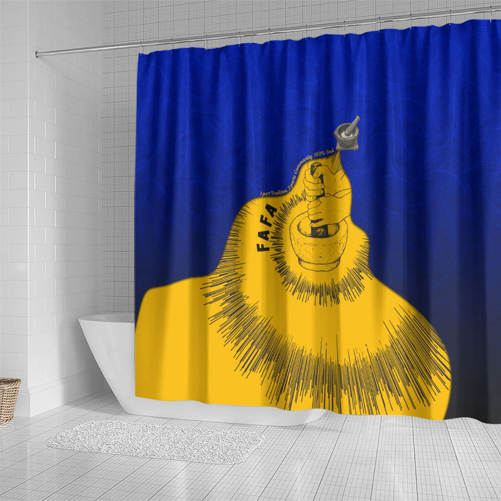 Kosrae Fafa Culinary Heritage Shower Curtain Kosraean Gold Taro Tradition Illustration With Coconut Leaves