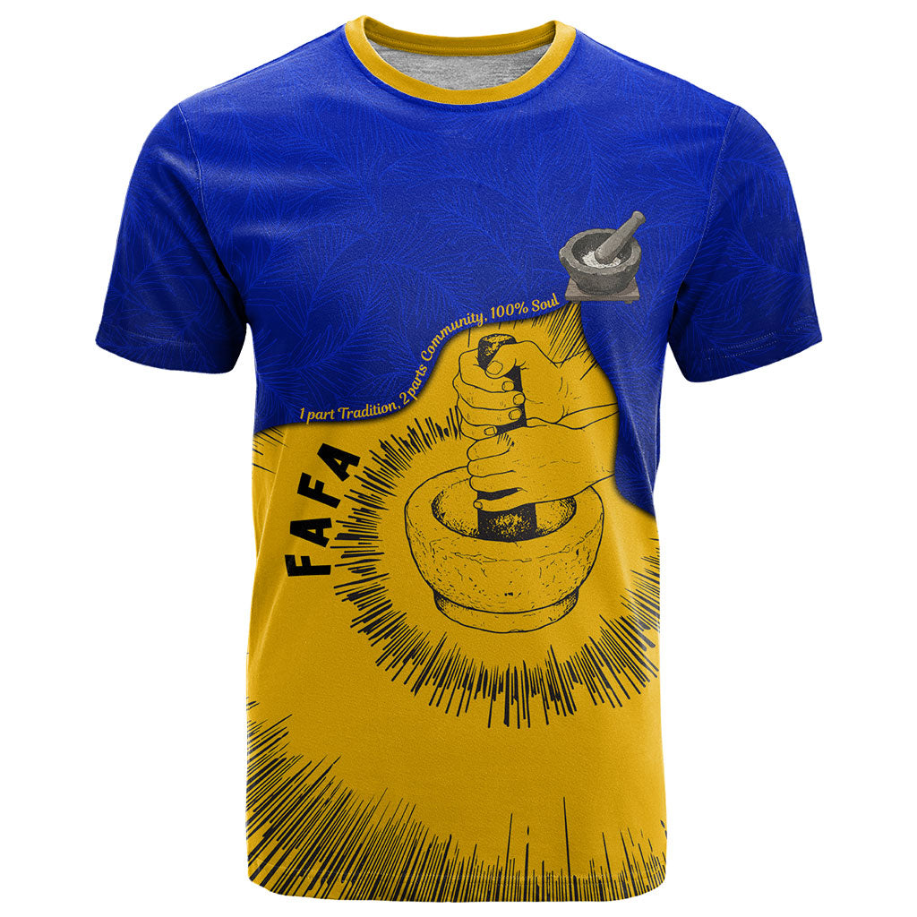 Kosrae Fafa Culinary Heritage T Shirt Kosraean Gold Taro Tradition Illustration With Coconut Leaves