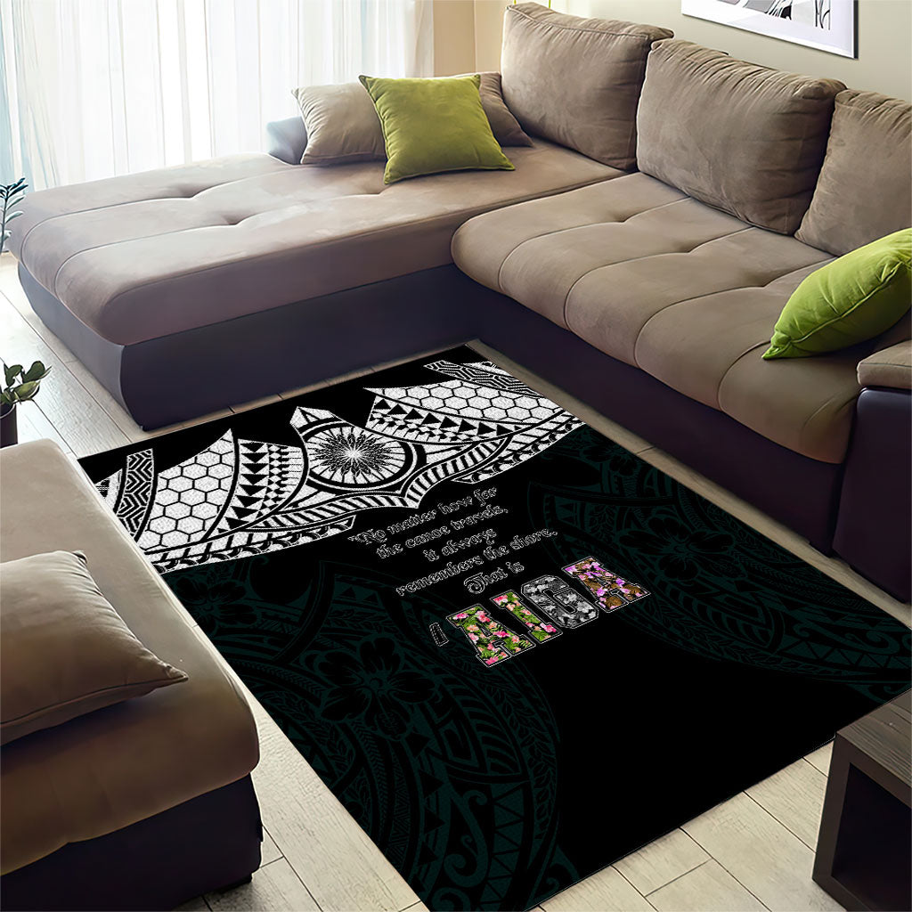 AIGA Always In Gods Arms Samoa Area Rug Polynesian Tribal Tattoo Art Family Heritage Faith