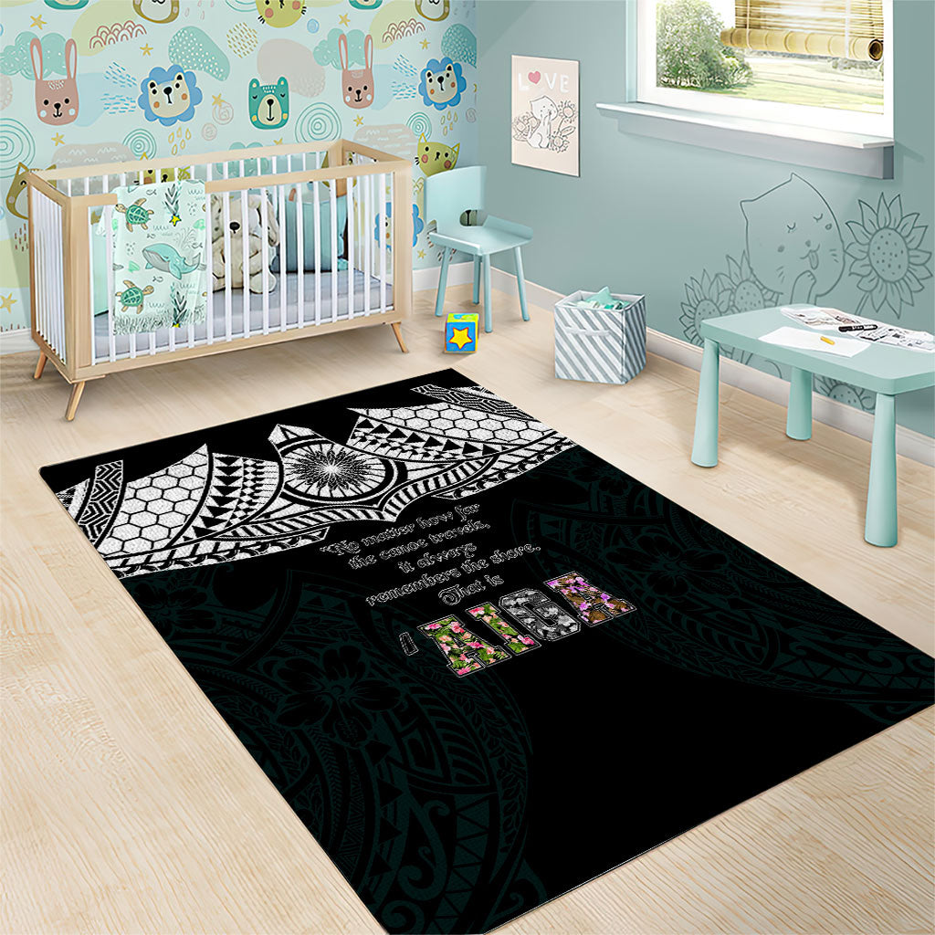AIGA Always In Gods Arms Samoa Area Rug Polynesian Tribal Tattoo Art Family Heritage Faith
