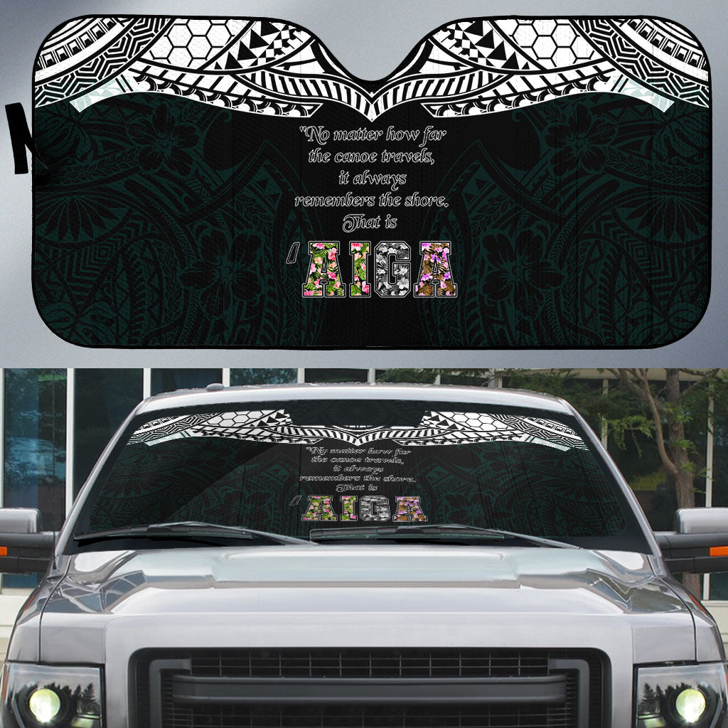AIGA Always In Gods Arms Samoa Auto Sun Shade Polynesian Tribal Tattoo Art Family Heritage Faith