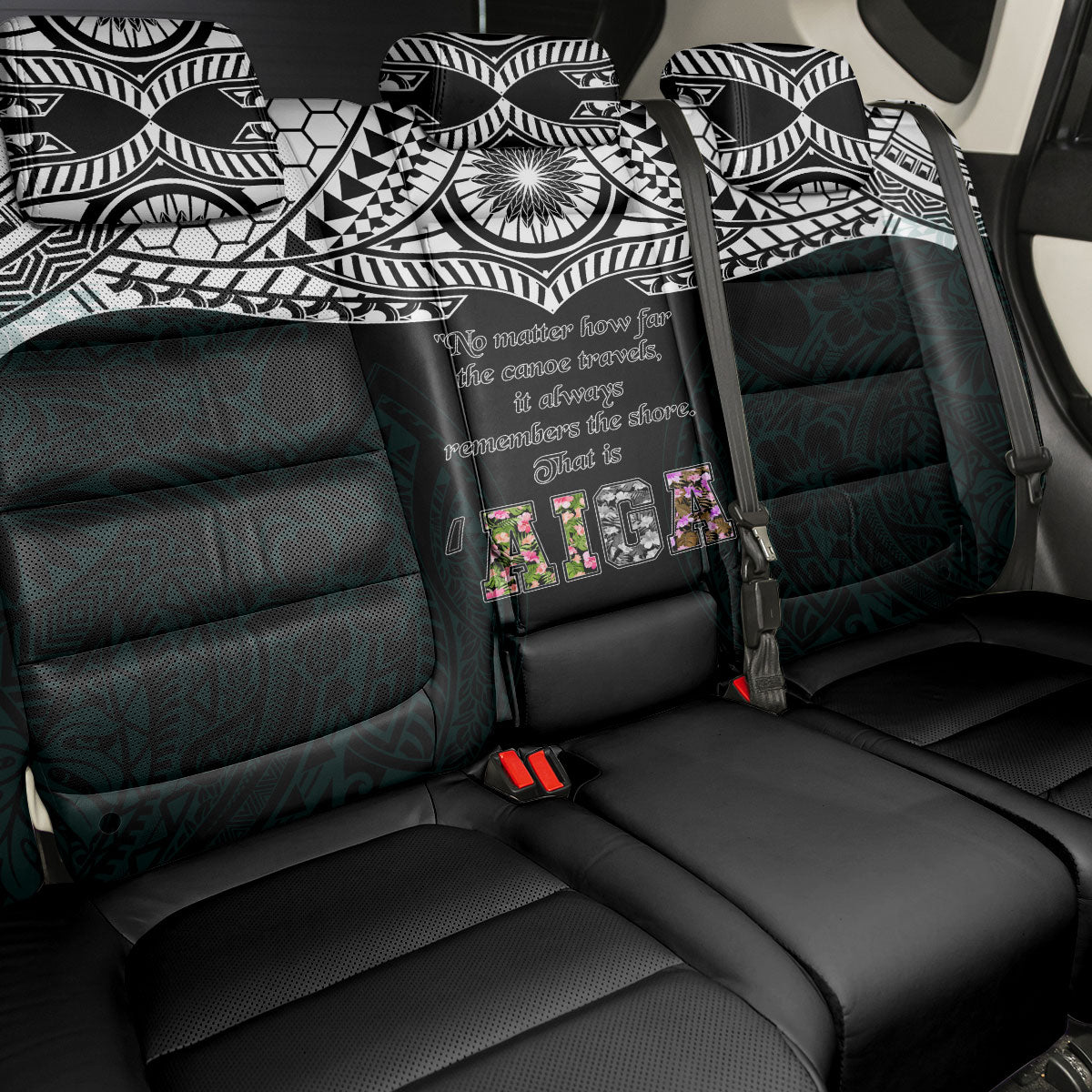 AIGA Always In Gods Arms Samoa Back Car Seat Cover Polynesian Tribal Tattoo Art Family Heritage Faith