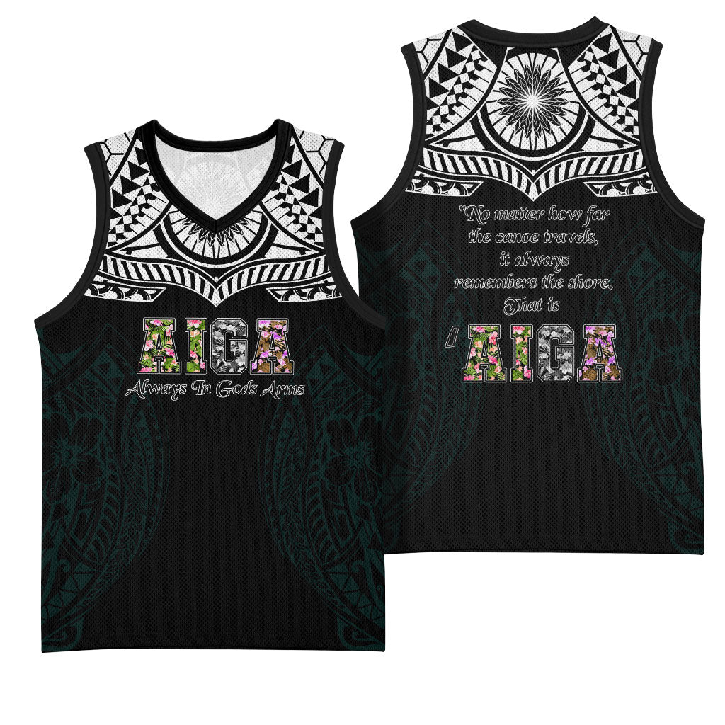 AIGA Always In Gods Arms Samoa Basketball Jersey Polynesian Tribal Tattoo Art Family Heritage Faith