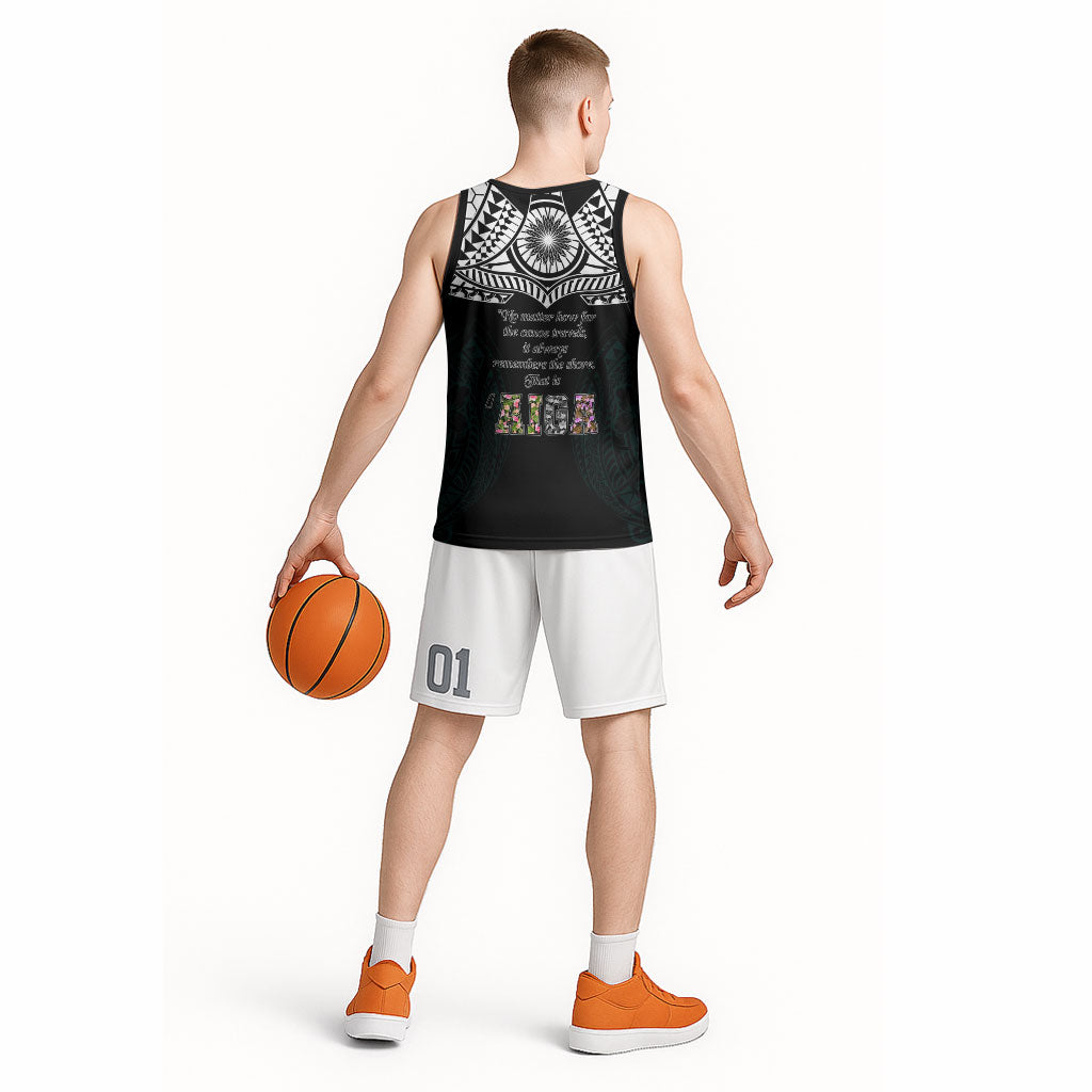 AIGA Always In Gods Arms Samoa Basketball Jersey Polynesian Tribal Tattoo Art Family Heritage Faith