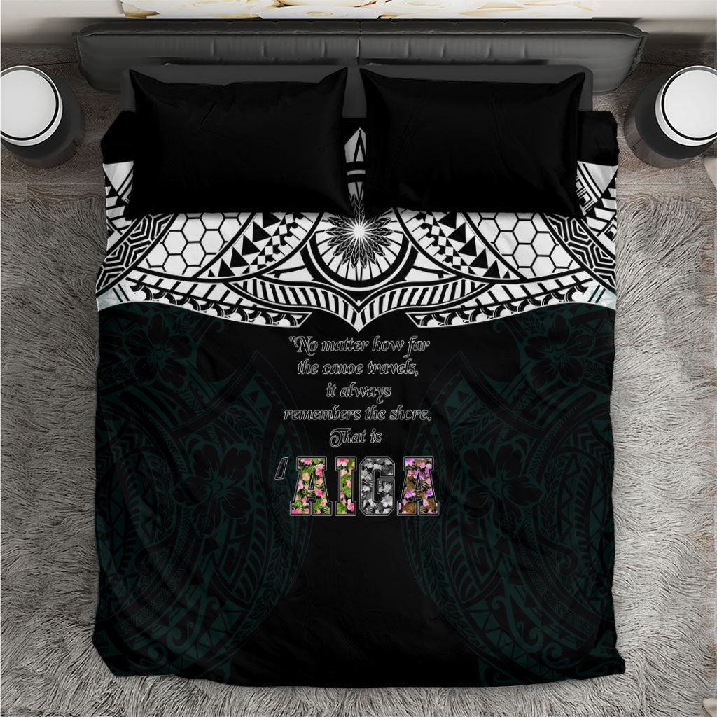 AIGA Always In Gods Arms Samoa Bedding Set Polynesian Tribal Tattoo Art Family Heritage Faith