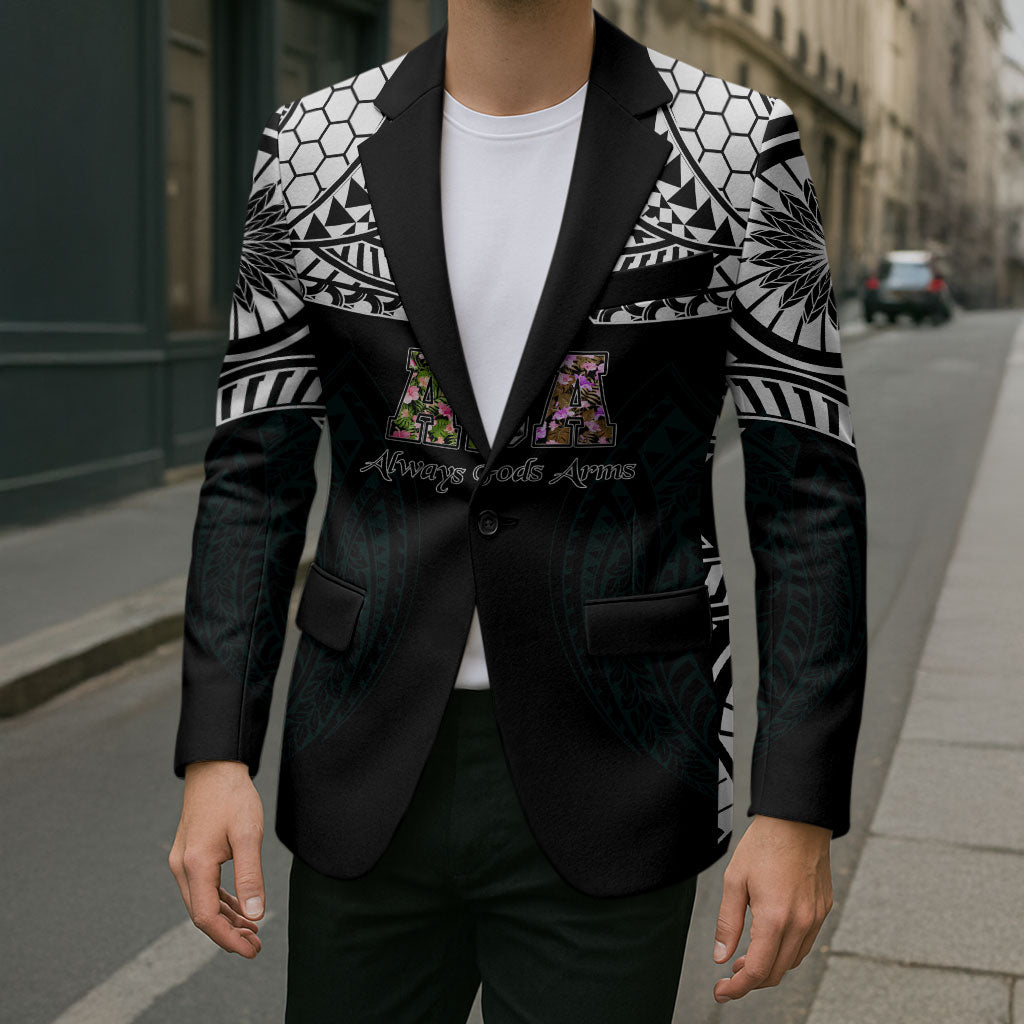 AIGA Always In Gods Arms Samoa Blazer Polynesian Tribal Tattoo Art Family Heritage Faith