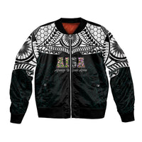 AIGA Always In Gods Arms Samoa Bomber Jacket Polynesian Tribal Tattoo Art Family Heritage Faith