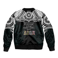 AIGA Always In Gods Arms Samoa Bomber Jacket Polynesian Tribal Tattoo Art Family Heritage Faith