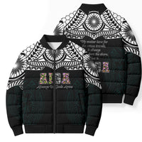 AIGA Always In Gods Arms Samoa Bomber Puffer Jacket Polynesian Tribal Tattoo Art Family Heritage Faith
