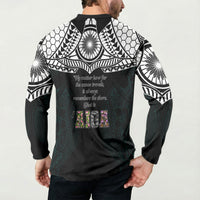 AIGA Always In Gods Arms Samoa Button Sweatshirt Polynesian Tribal Tattoo Art Family Heritage Faith