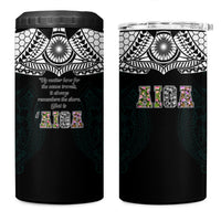 AIGA Always In Gods Arms Samoa 4 in 1 Can Cooler Tumbler Polynesian Tribal Tattoo Art Family Heritage Faith
