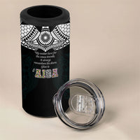 AIGA Always In Gods Arms Samoa 4 in 1 Can Cooler Tumbler Polynesian Tribal Tattoo Art Family Heritage Faith