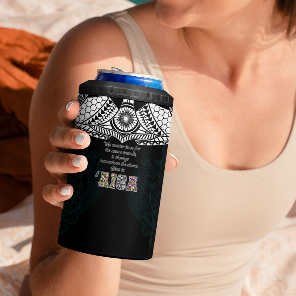 AIGA Always In Gods Arms Samoa 4 in 1 Can Cooler Tumbler Polynesian Tribal Tattoo Art Family Heritage Faith
