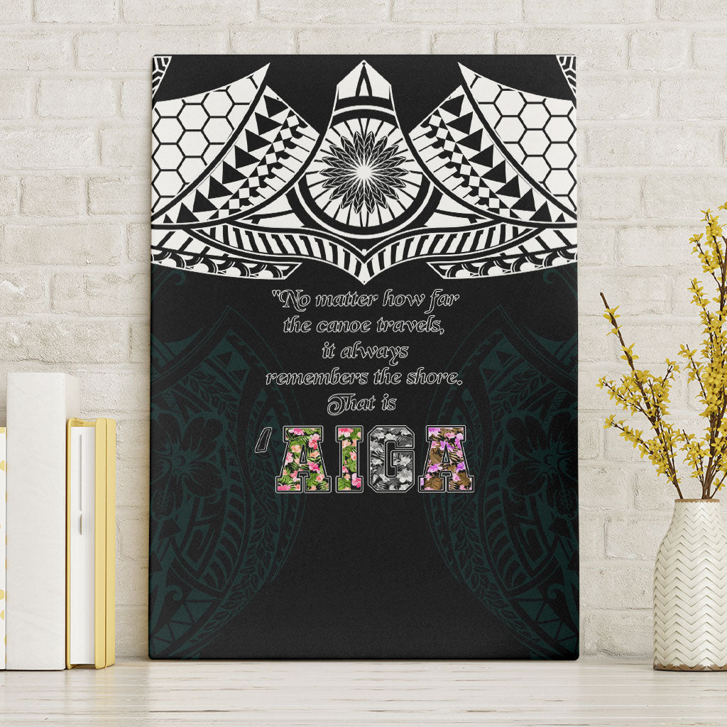 AIGA Always In Gods Arms Samoa Canvas Wall Art Polynesian Tribal Tattoo Art Family Heritage Faith TS04 Without Frame Black White - Polynesian Pride