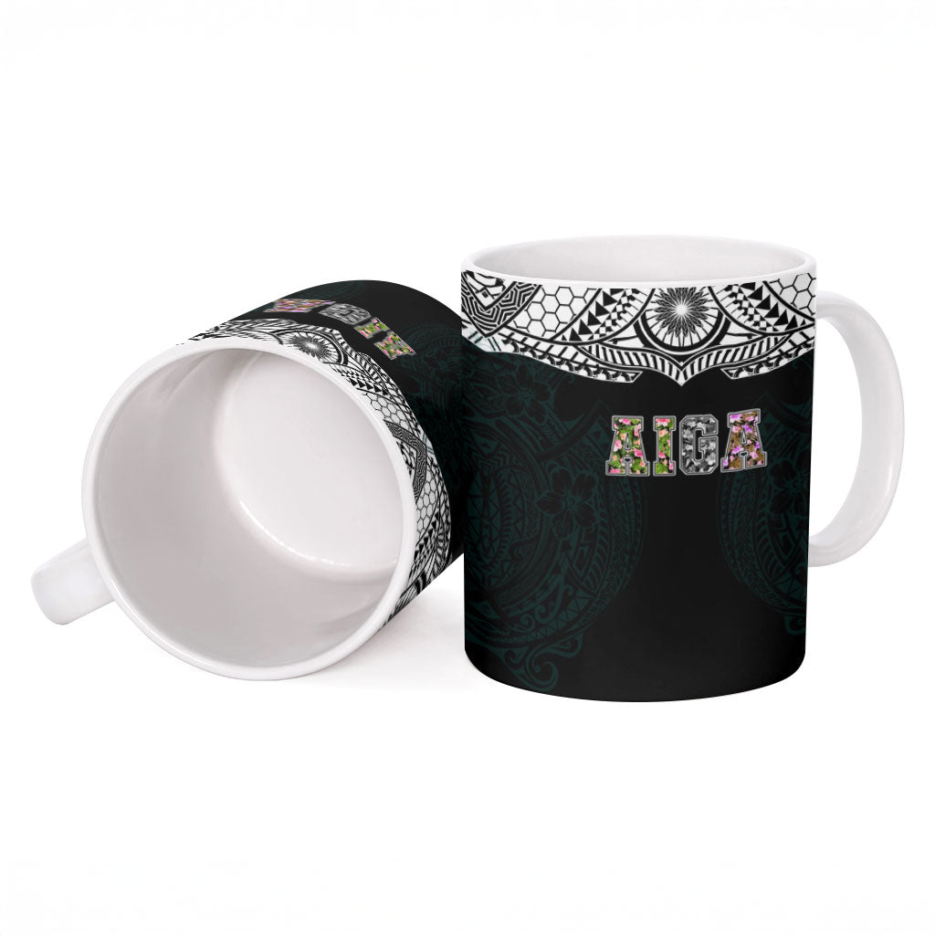 AIGA Always In Gods Arms Samoa Ceramic Mug Polynesian Tribal Tattoo Art Family Heritage Faith