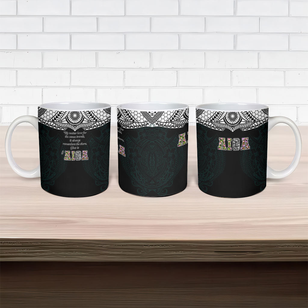 AIGA Always In Gods Arms Samoa Ceramic Mug Polynesian Tribal Tattoo Art Family Heritage Faith