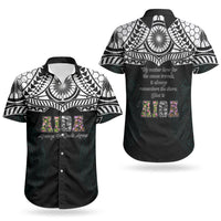 AIGA Always In Gods Arms Samoa Couples Matching Long Sleeve Bodycon Dress and Hawaiian Shirt Polynesian Tribal Tattoo Art Family Heritage Faith