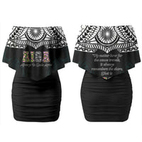 AIGA Always In Gods Arms Samoa Couples Matching Off Shoulder Short Dress and Hawaiian Shirt Polynesian Tribal Tattoo Art Family Heritage Faith