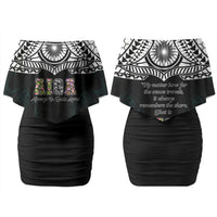 AIGA Always In Gods Arms Samoa Couples Matching Off Shoulder Short Dress and Long Sleeve Button Shirt Polynesian Tribal Tattoo Art Family Heritage Faith
