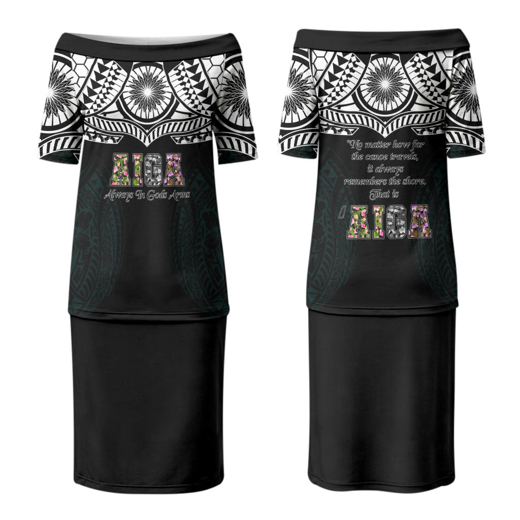 AIGA Always In Gods Arms Samoa Couples Matching Puletasi and Hawaiian Shirt Polynesian Tribal Tattoo Art Family Heritage Faith