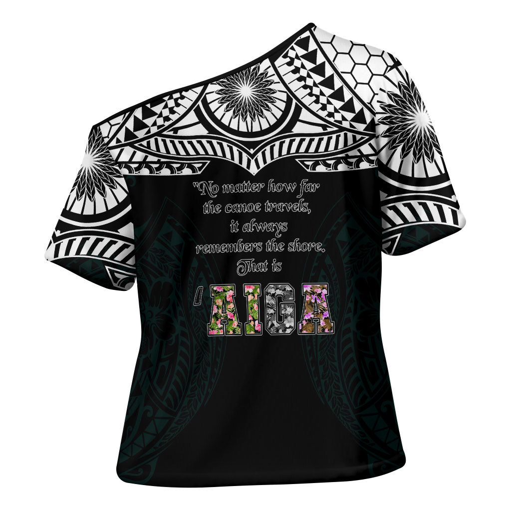 AIGA Always In Gods Arms Samoa Cross Shoulder Shirt Polynesian Tribal Tattoo Art Family Heritage Faith