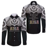 AIGA Always In Gods Arms Samoa Family Matching Off The Shoulder Long Sleeve Dress and Hawaiian Shirt Polynesian Tribal Tattoo Art Family Heritage Faith
