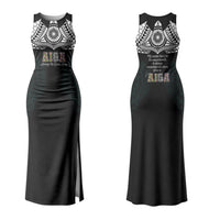 AIGA Always In Gods Arms Samoa Family Matching Tank Maxi Dress and Hawaiian Shirt Polynesian Tribal Tattoo Art Family Heritage Faith