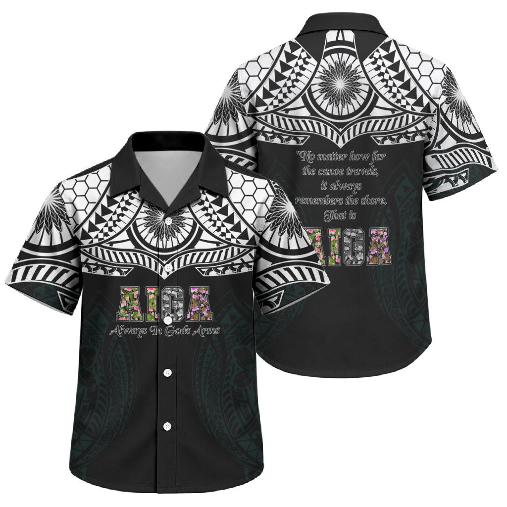 AIGA Always In Gods Arms Samoa Family Matching Tank Maxi Dress and Hawaiian Shirt Polynesian Tribal Tattoo Art Family Heritage Faith