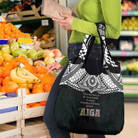 AIGA Always In Gods Arms Samoa Grocery Bag Polynesian Tribal Tattoo Art Family Heritage Faith