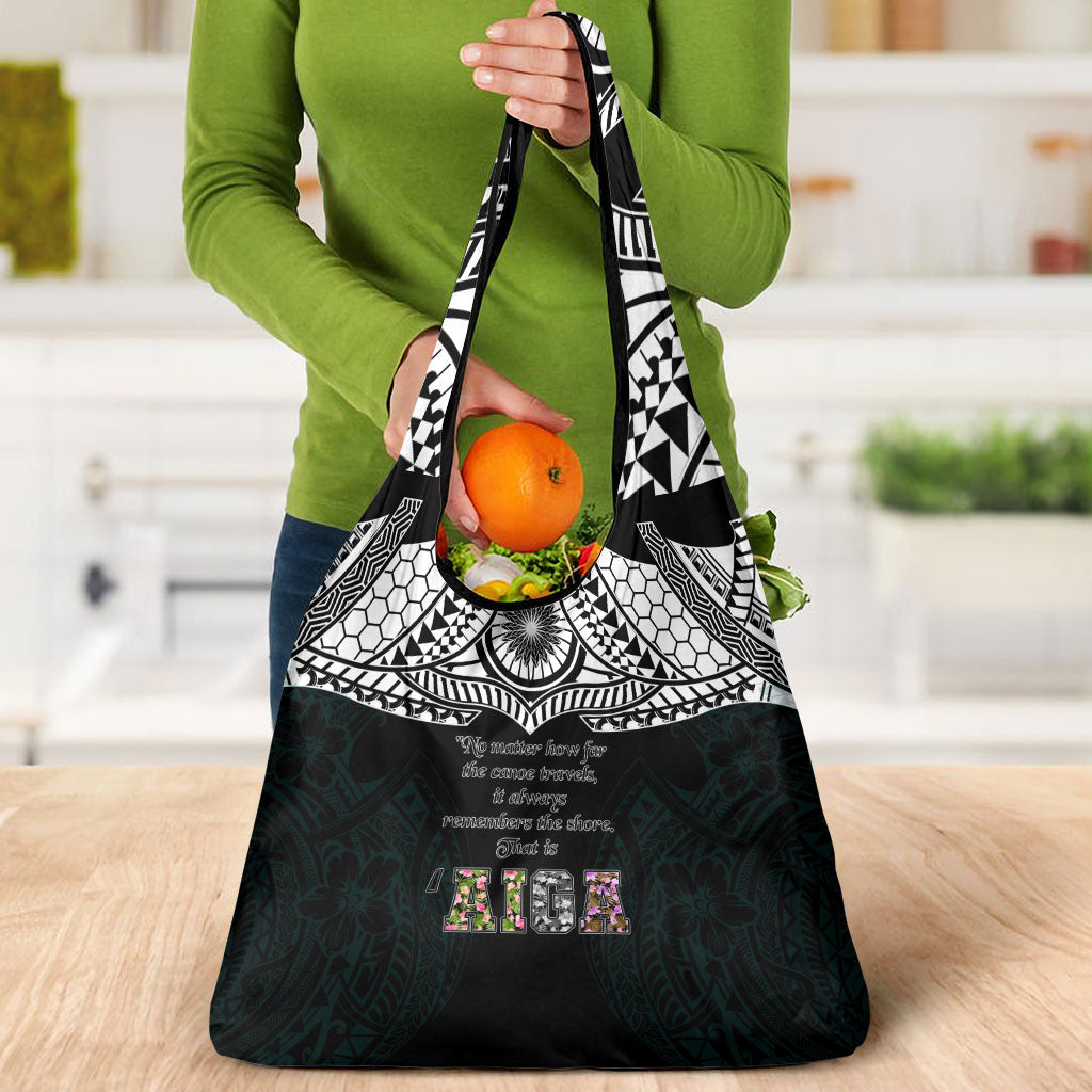 AIGA Always In Gods Arms Samoa Grocery Bag Polynesian Tribal Tattoo Art Family Heritage Faith