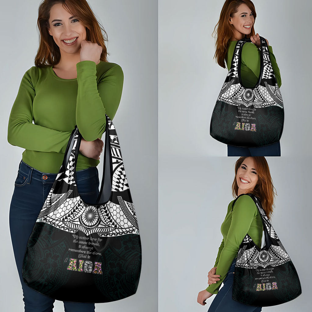 AIGA Always In Gods Arms Samoa Grocery Bag Polynesian Tribal Tattoo Art Family Heritage Faith