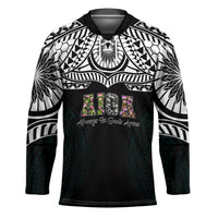 AIGA Always In Gods Arms Samoa Hockey Jersey Polynesian Tribal Tattoo Art Family Heritage Faith