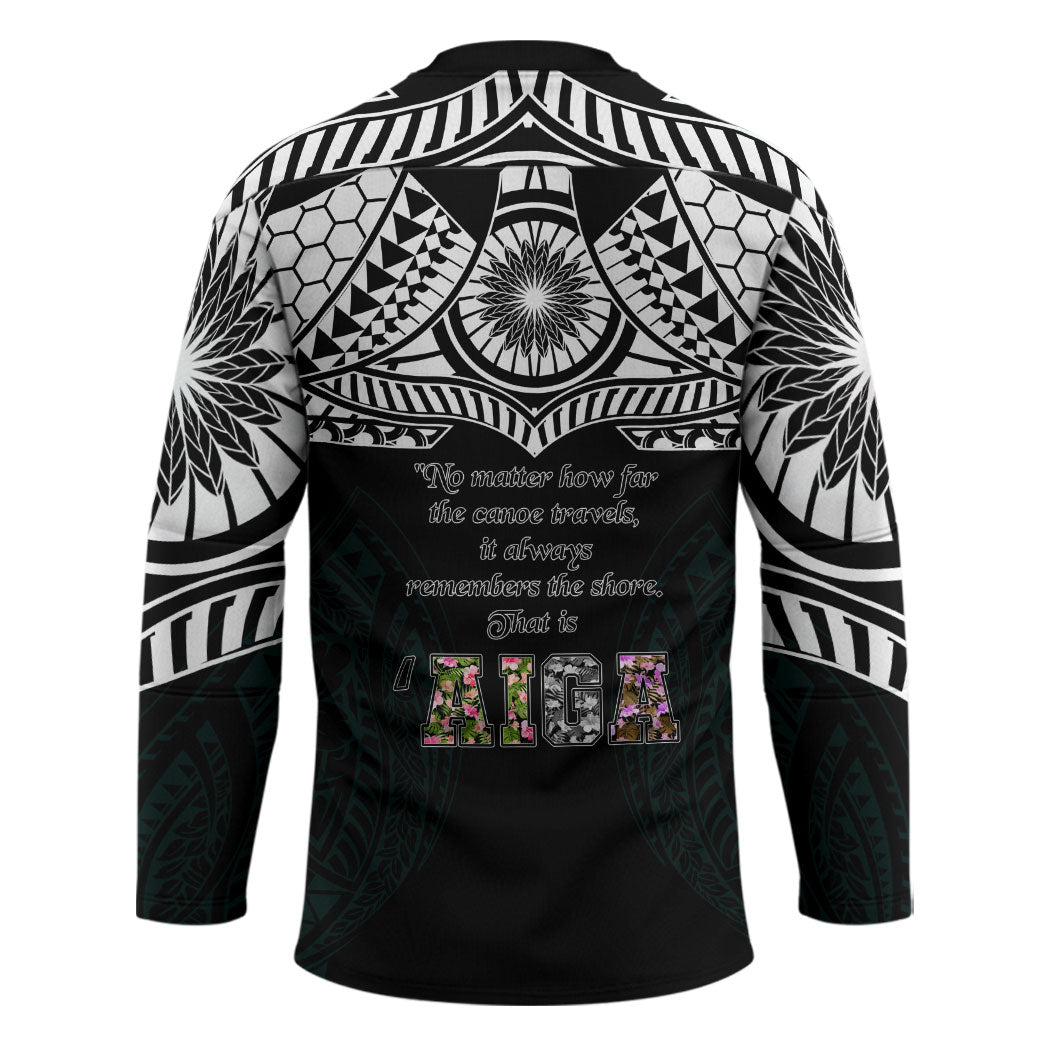 AIGA Always In Gods Arms Samoa Hockey Jersey Polynesian Tribal Tattoo Art Family Heritage Faith