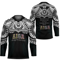 AIGA Always In Gods Arms Samoa Hockey Jersey Polynesian Tribal Tattoo Art Family Heritage Faith
