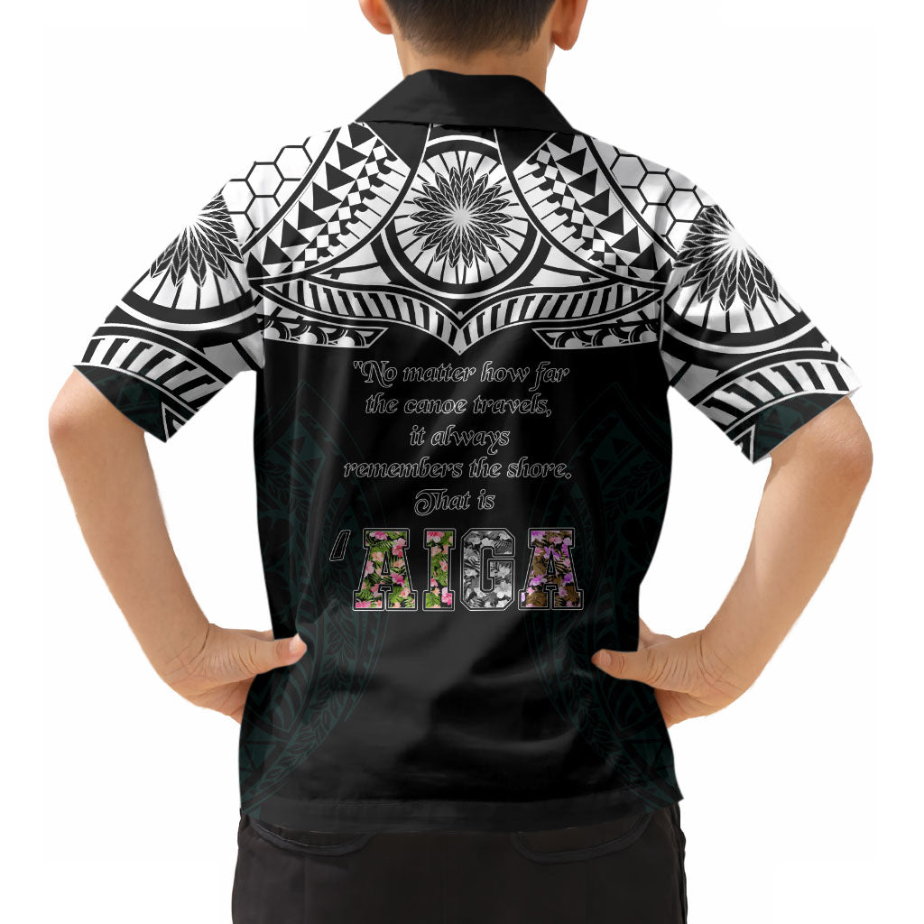 AIGA Always In Gods Arms Samoa Kid Hawaiian Shirt Polynesian Tribal Tattoo Art Family Heritage Faith