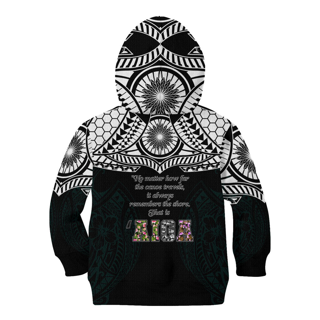 AIGA Always In Gods Arms Samoa Kid Hoodie Polynesian Tribal Tattoo Art Family Heritage Faith