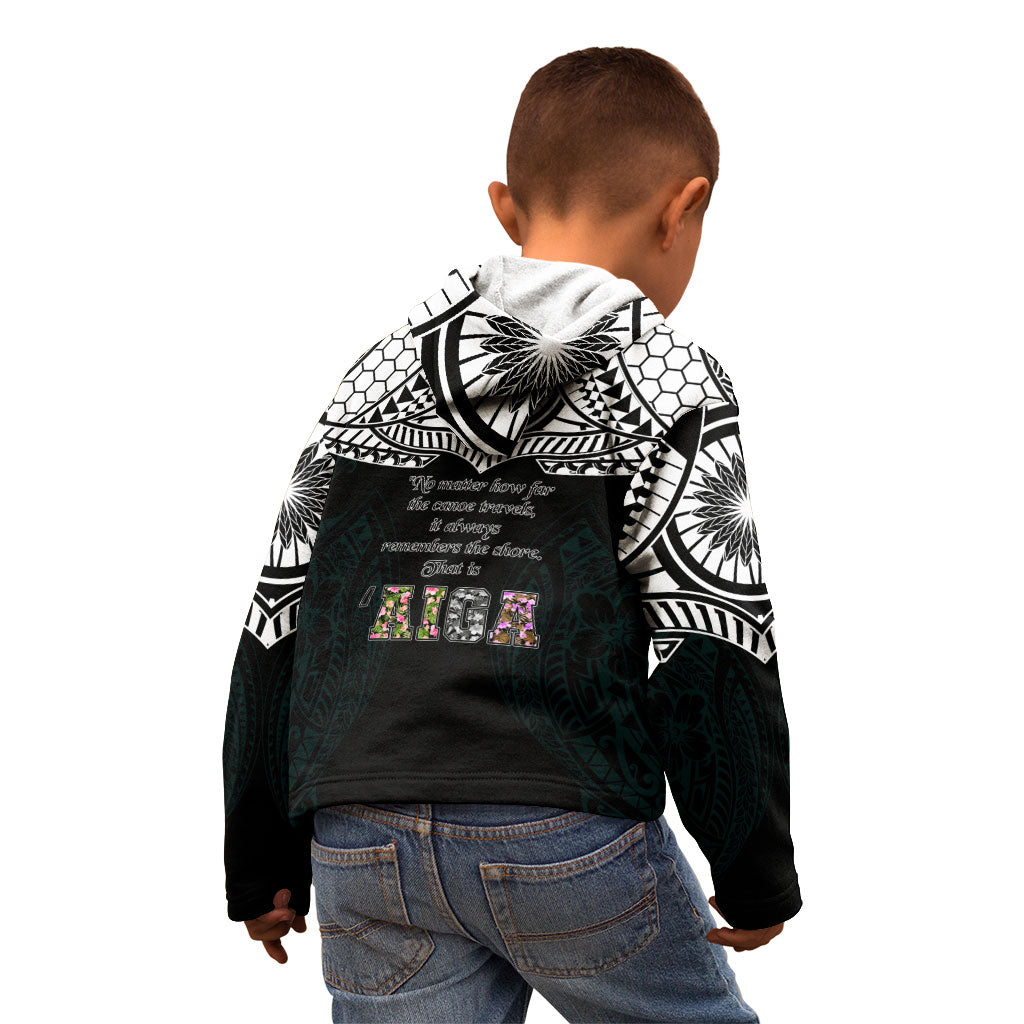 AIGA Always In Gods Arms Samoa Kid Hoodie Polynesian Tribal Tattoo Art Family Heritage Faith